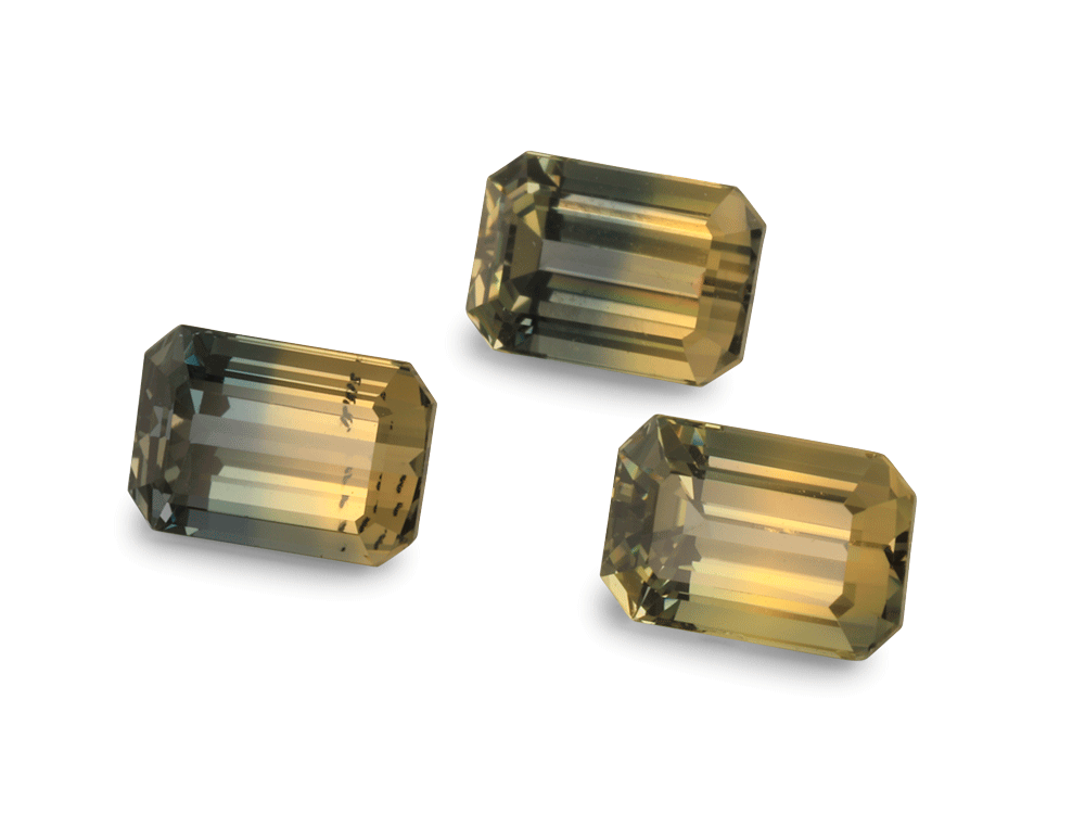 Parti Sapphire Emerald Cut "Sunset" - Set of 3pcs