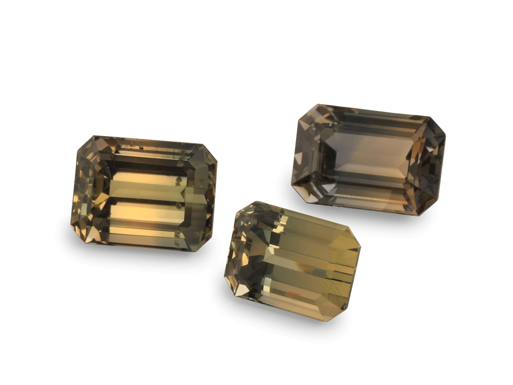 Parti Sapphire Emerald Cut "Sunset" - Set of 3pcs