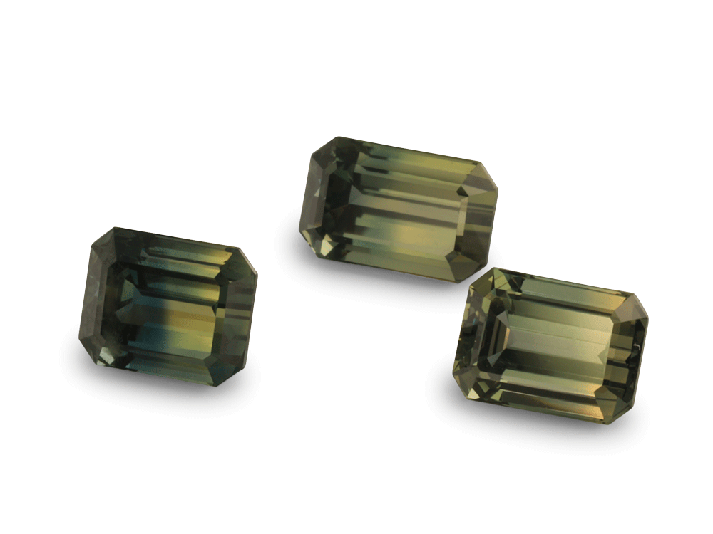 Parti Sapphire Emerald Cut "Sunset" - Set of 3pcs