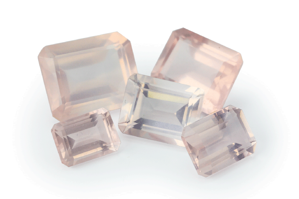 Rose Quartz 10x8mm Emerald Cut 