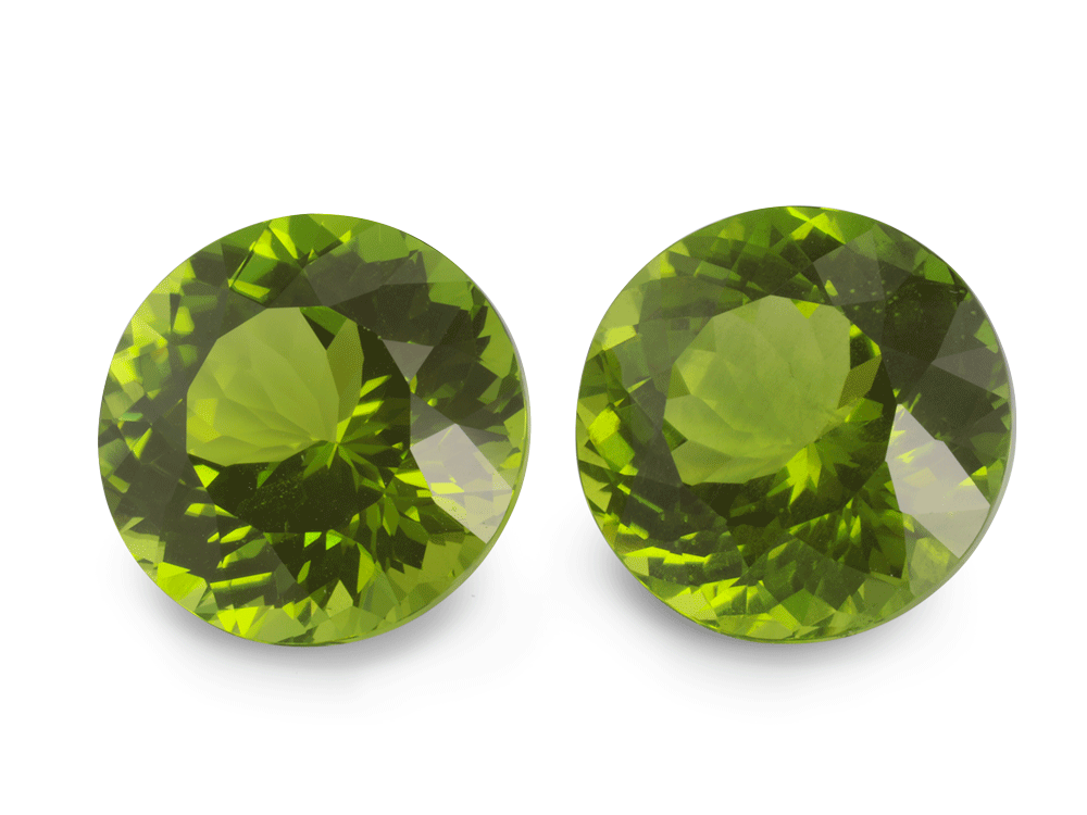 Peridot 12mm Round Pair