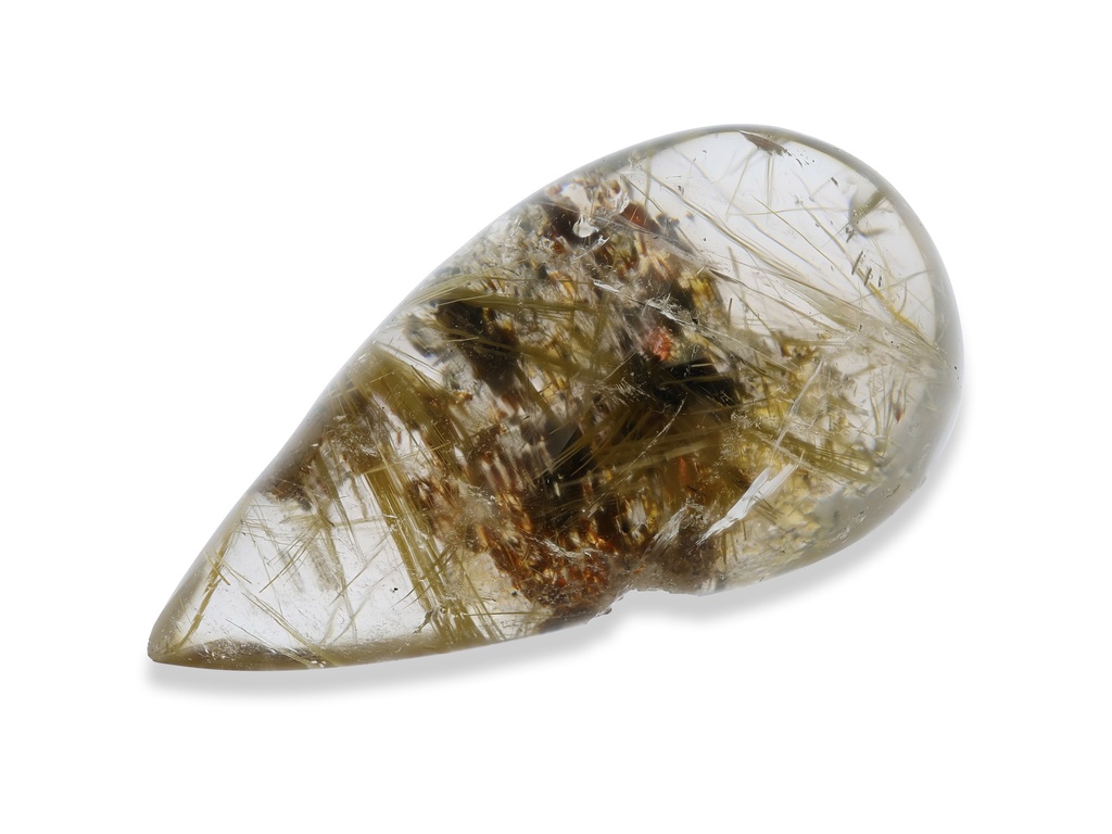 Rutilated Quartz 43x22mm Pear Shape Cabochon