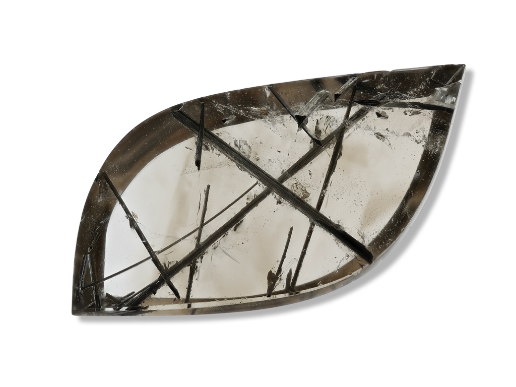 Tourmalated Quartz 57x28mm Leaf Shape