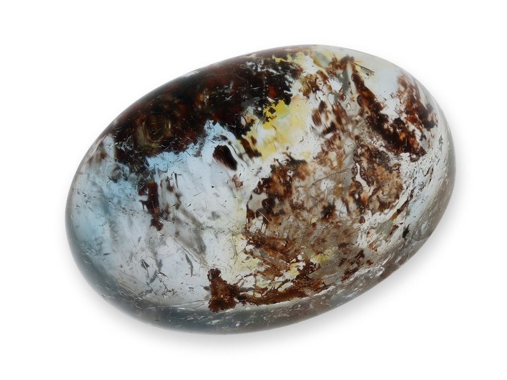 Natural Iron Stain in Quartz 23x16mm Oval Cabochon