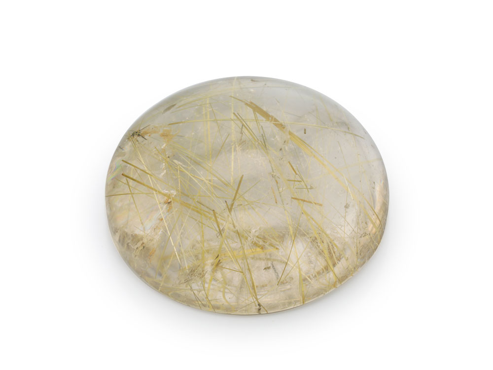 Quartz Rutilated 14mm Round Cabochon