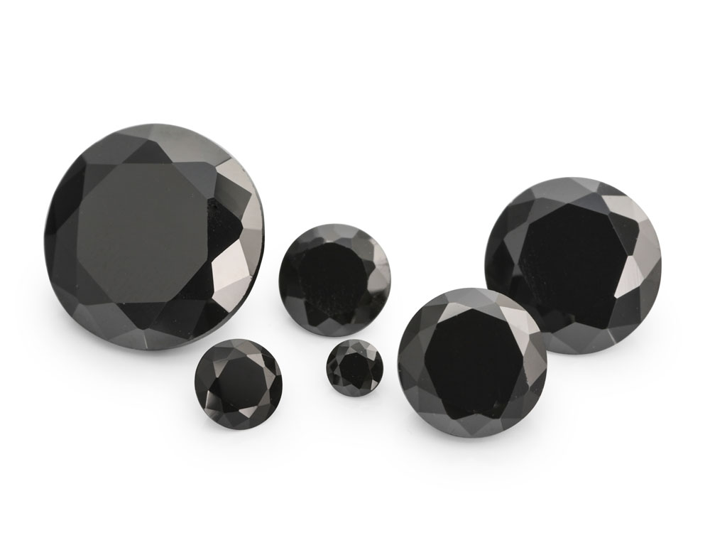 Cubic Zirconia 1.25mm Round Black