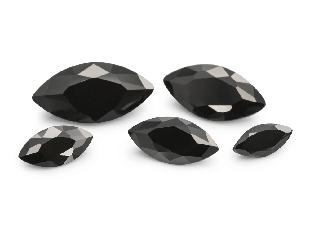 Cubic Zirconia 4x2mm Marquise Black