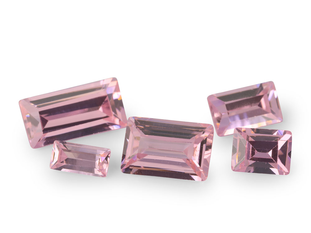 Cubic Zirconia 4x3mm Baguette Pink