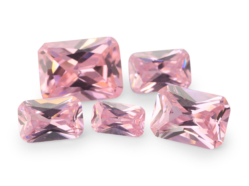 Cubic Zirconia 5x3mm Radiant Cut Pink