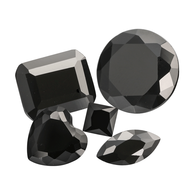 Cubic Zirconia 8x6mm Cushion Black