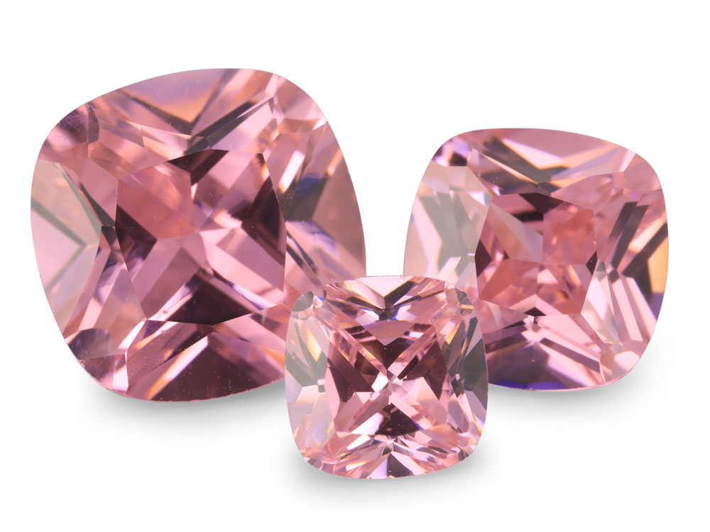 Cubic Zirconia 6.00mm Square Cushion Pink