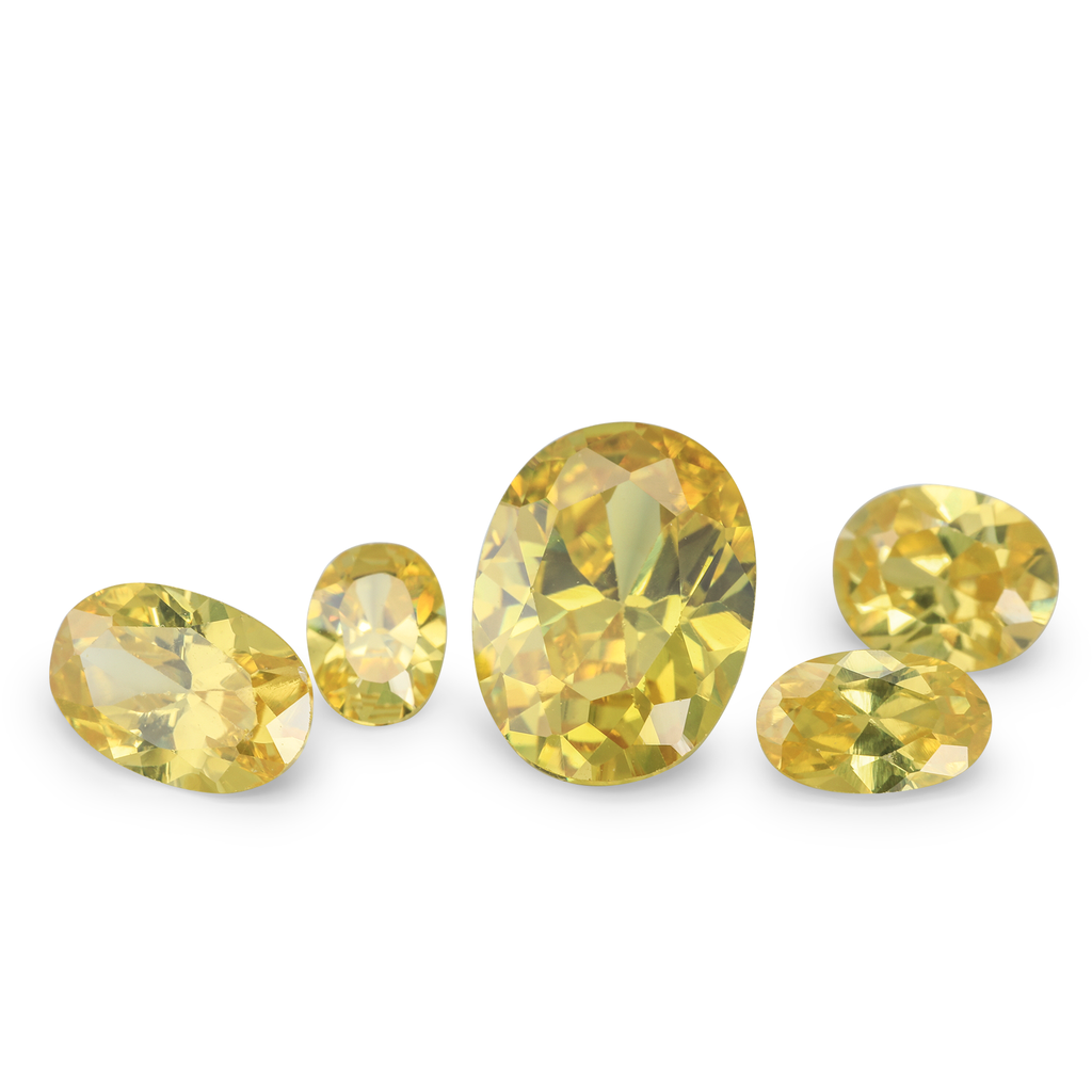 Cubic Zirconia 4x3mm Oval Yellow