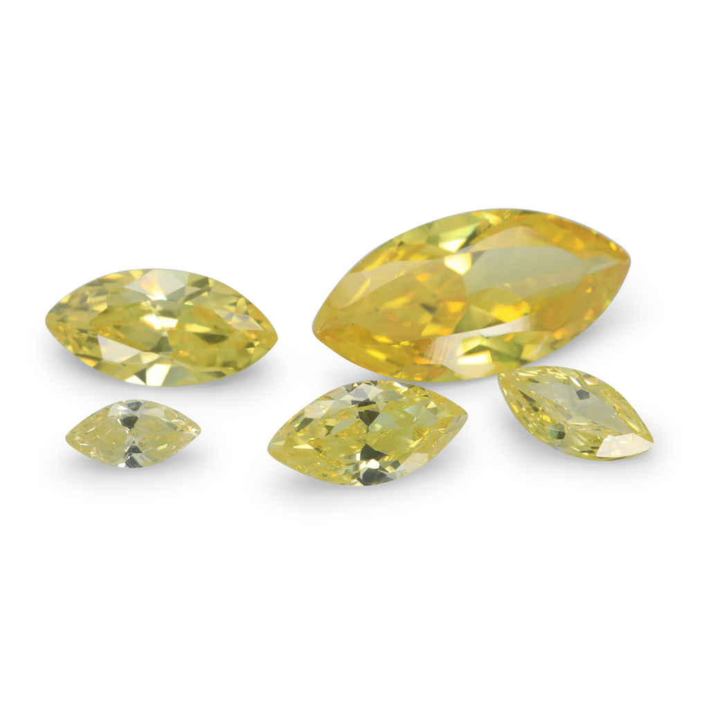 Cubic Zirconia 4x2mm Marquise Yellow