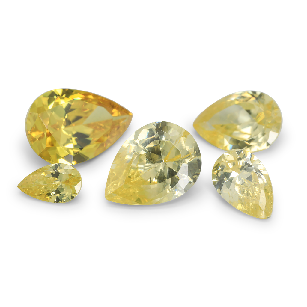 Cubic Zirconia 5x3mm Pear Shape Yellow