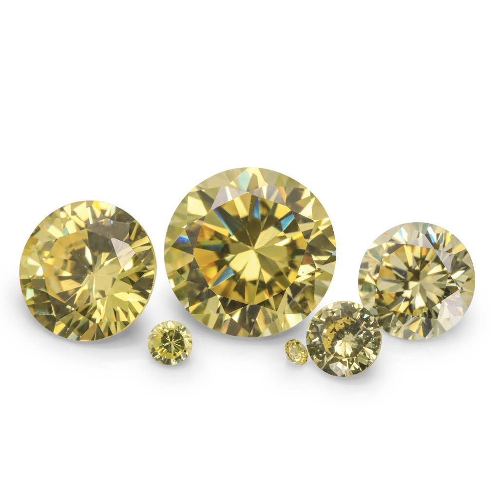 Cubic Zirconia 1.25mm Round Yellow