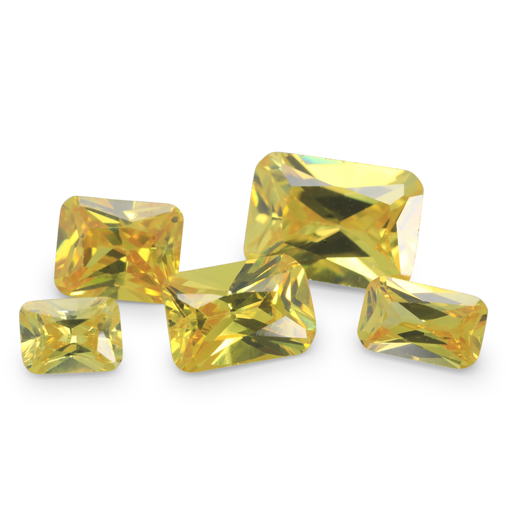 Cubic Zirconia 5x3mm Radiant Cut Yellow