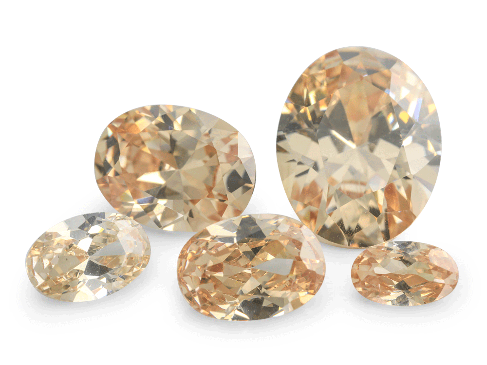 Cubic Zirconia 5x3mm Oval Champagne