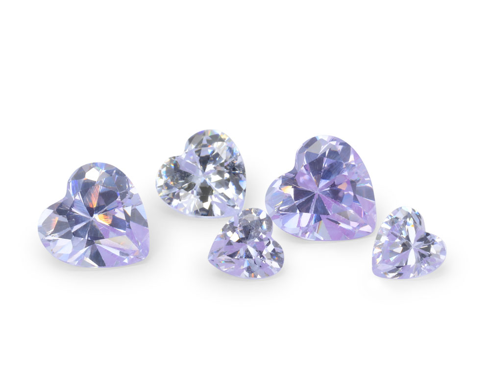 Cubic Zirconia 4.00mm Heart Shape Lavender