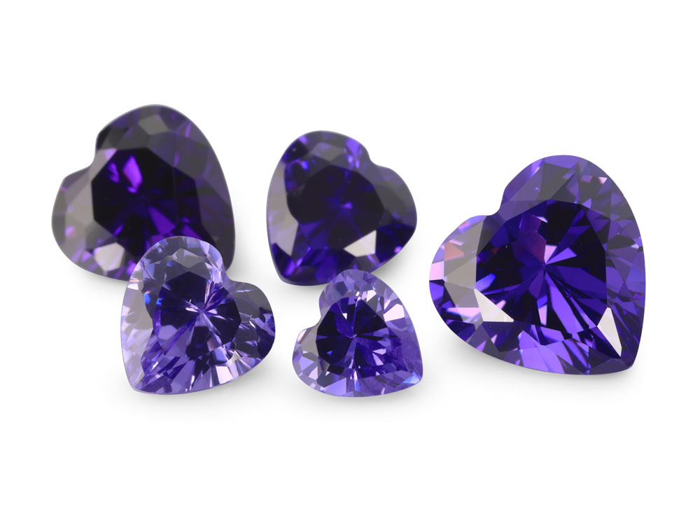 Cubic Zirconia 4.00mm Heart Shape Violet