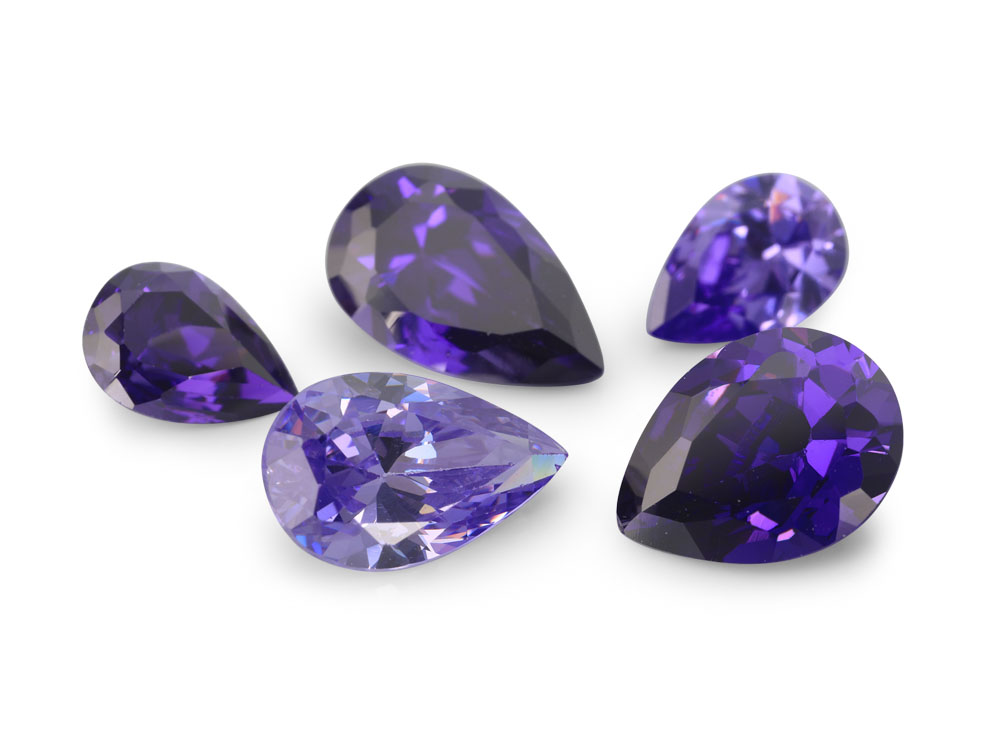 Cubic Zirconia 6x4mm Pear Shape Violet