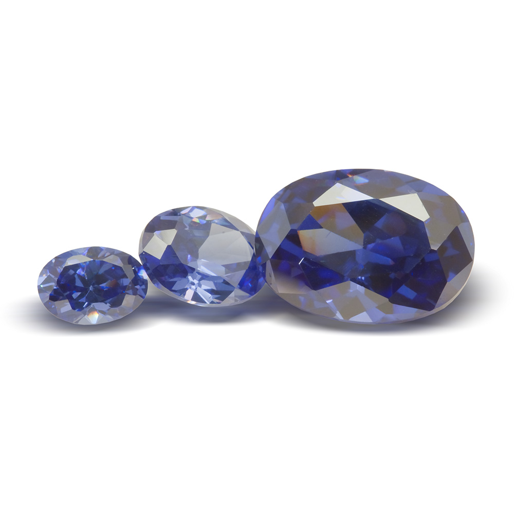 Cubic Zirconia 5x3mm Oval Dark Blue