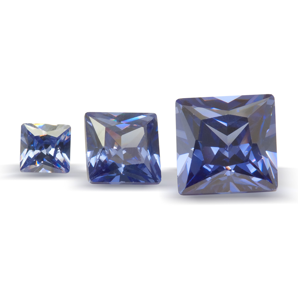 Cubic Zirconia 2.00mm Princess Cut Dark Blue