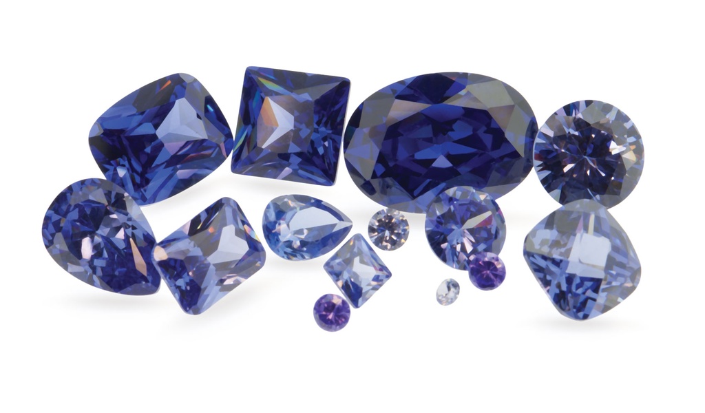 Cubic Zirconia 10mm Square Cushion Dark Blue