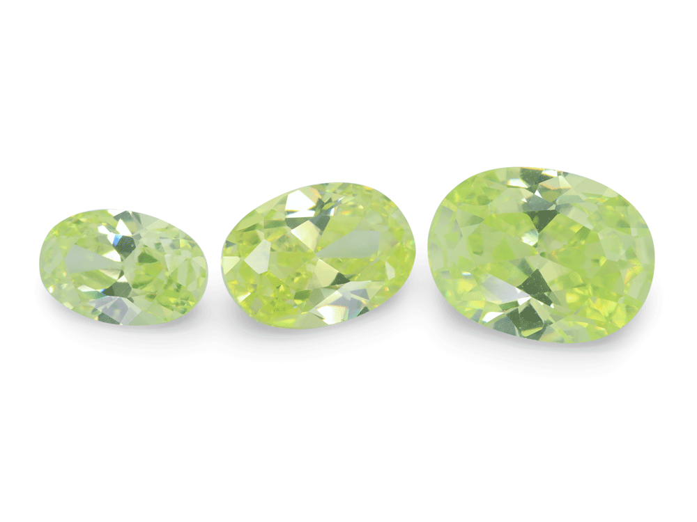 Cubic Zirconia 6x4mm Oval Light Green