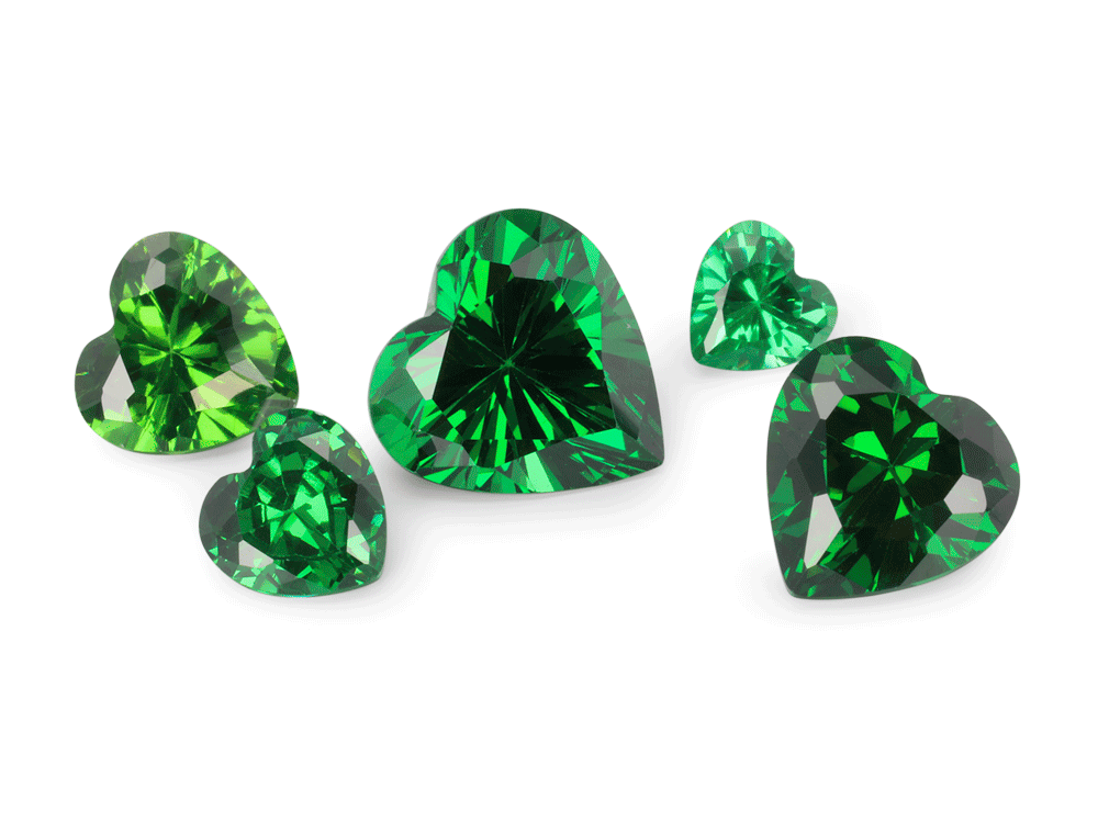 Cubic Zirconia 4.00mm Heart Shape Green