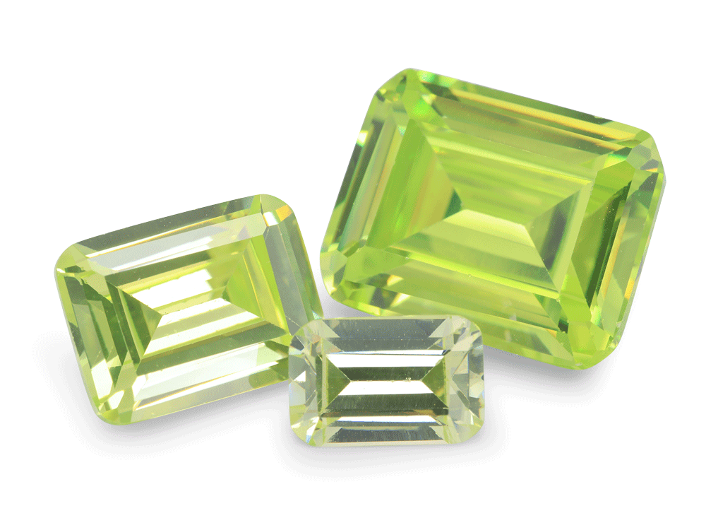 Cubic Zirconia 6x4mm Emerald Cut Light Green