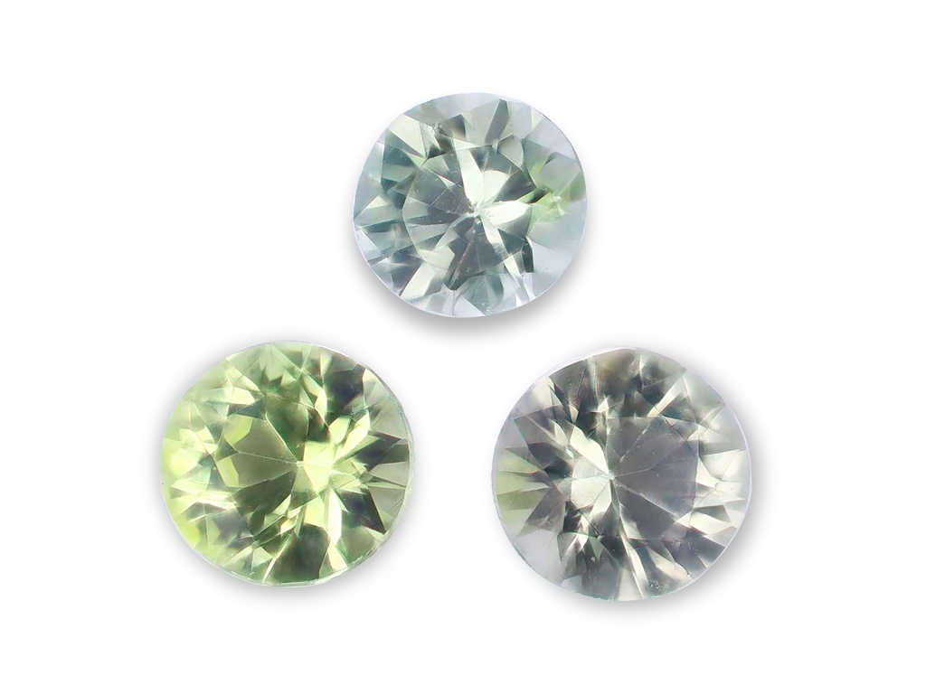 Green Sapphire 2.50mm Round Diamond Cut