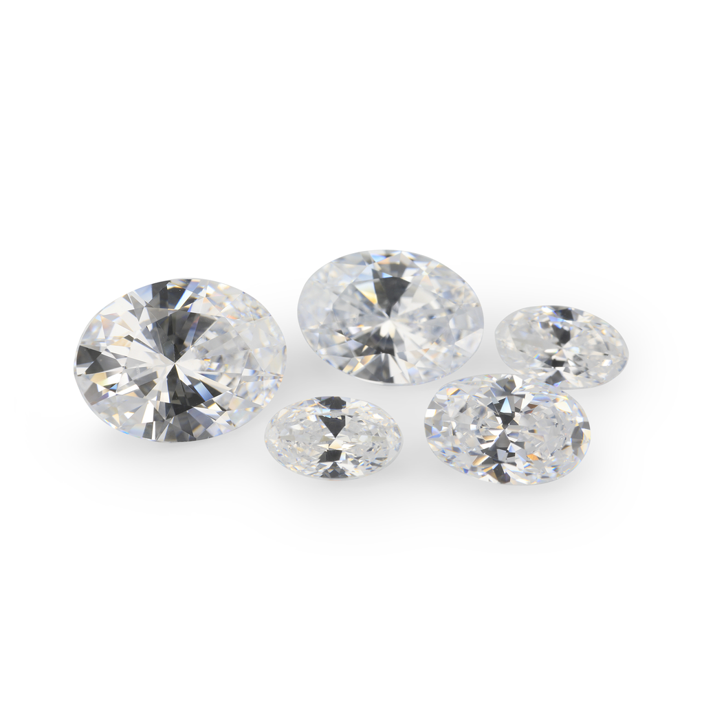 Cubic Zirconia 11x9mm Oval White