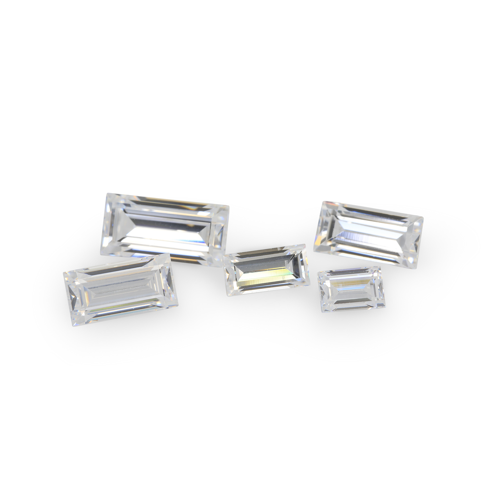 Cubic Zirconia 2.5x1.5mm Baguette White