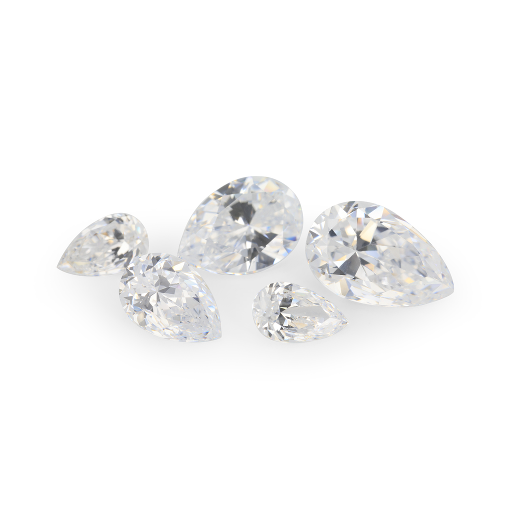 Cubic Zirconia 4x3mm Pear Shape White