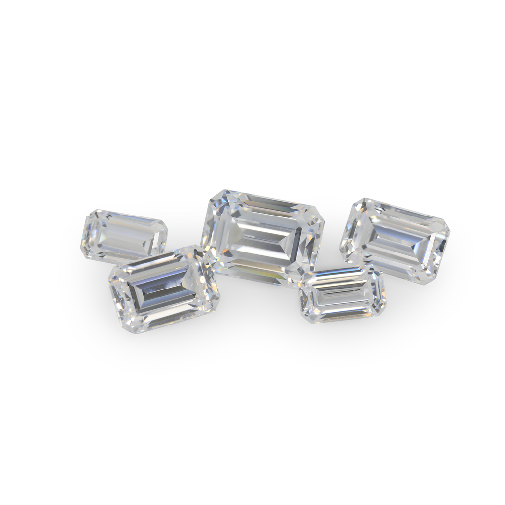 Cubic Zirconia 5x3mm Emerald Cut White