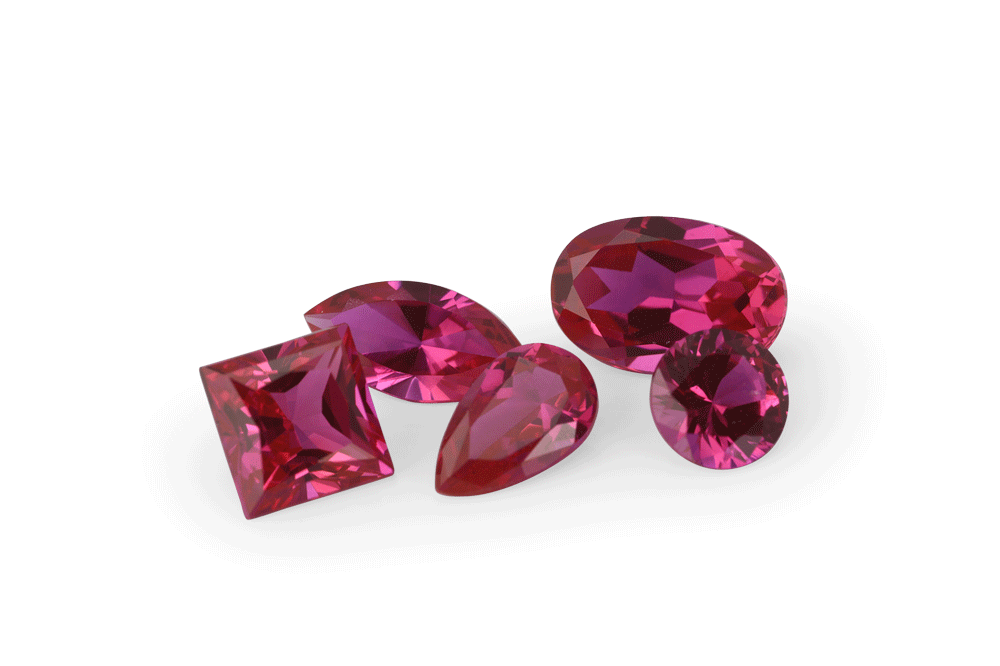 Synthetic Ruby Pink Red 2.00mm Princess Cut Signity