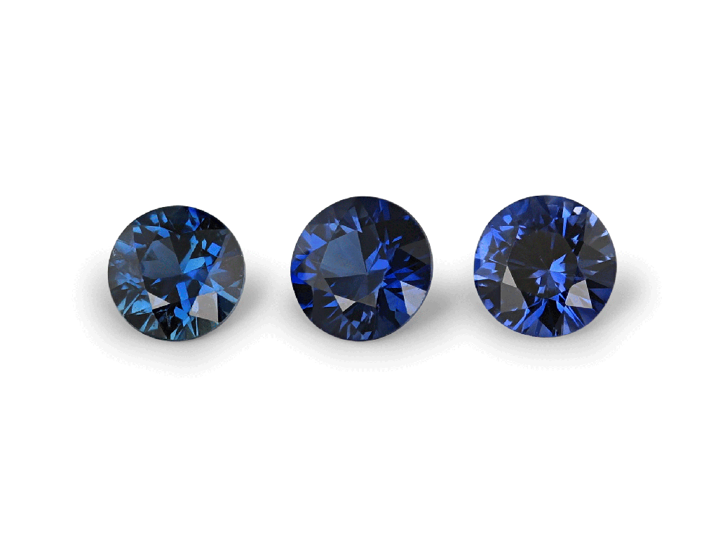 Australian Sapphire 3.25mm Round Diamond Cut Fine Blue