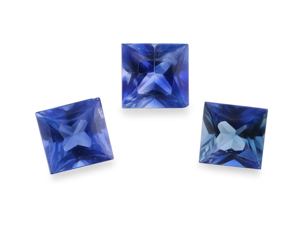 Ceylon Sapphire 3.75mm Princess Cut Strong Bright Blue