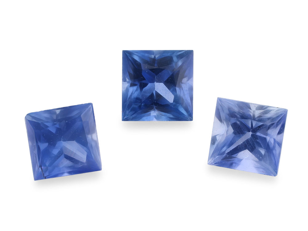 Ceylon Sapphire 3.75mm Princess Cut Mid Bright Blue