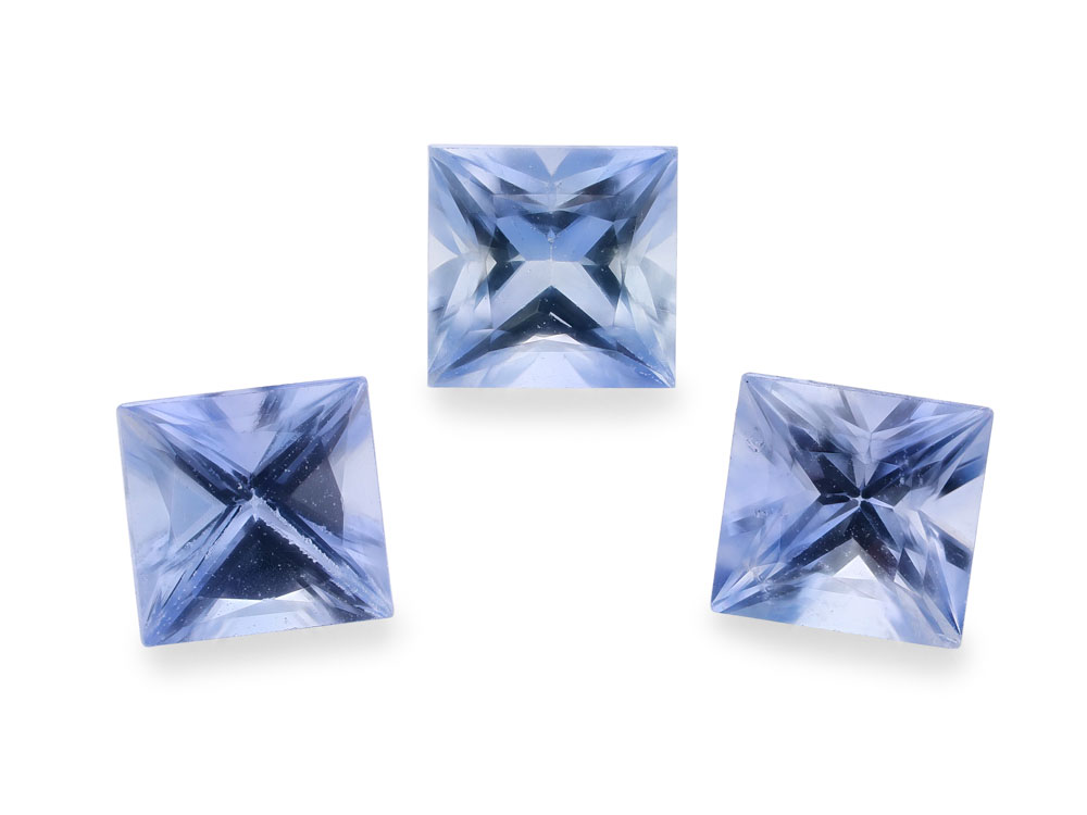 Ceylon Sapphire 3.75mm Princess Cut Light Blue