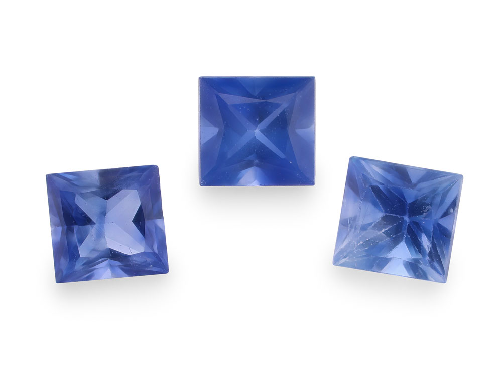 Ceylon Sapphire 2.75mm Princess Cut Assorted Blue