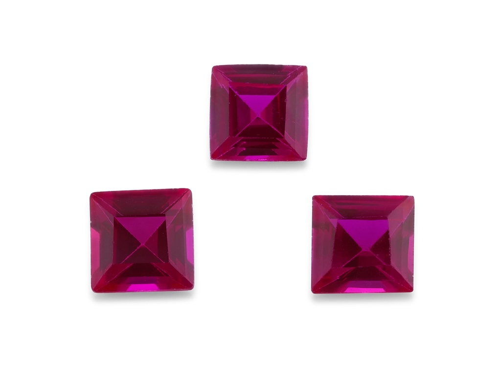 Synthetic Ruby 1.75mm Carre Cut Dark Pink