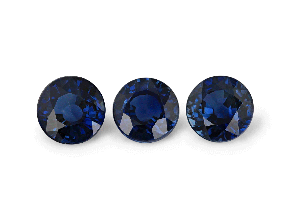 Australian Sapphire 3.75mm Round Diamond Cut Mid Blue