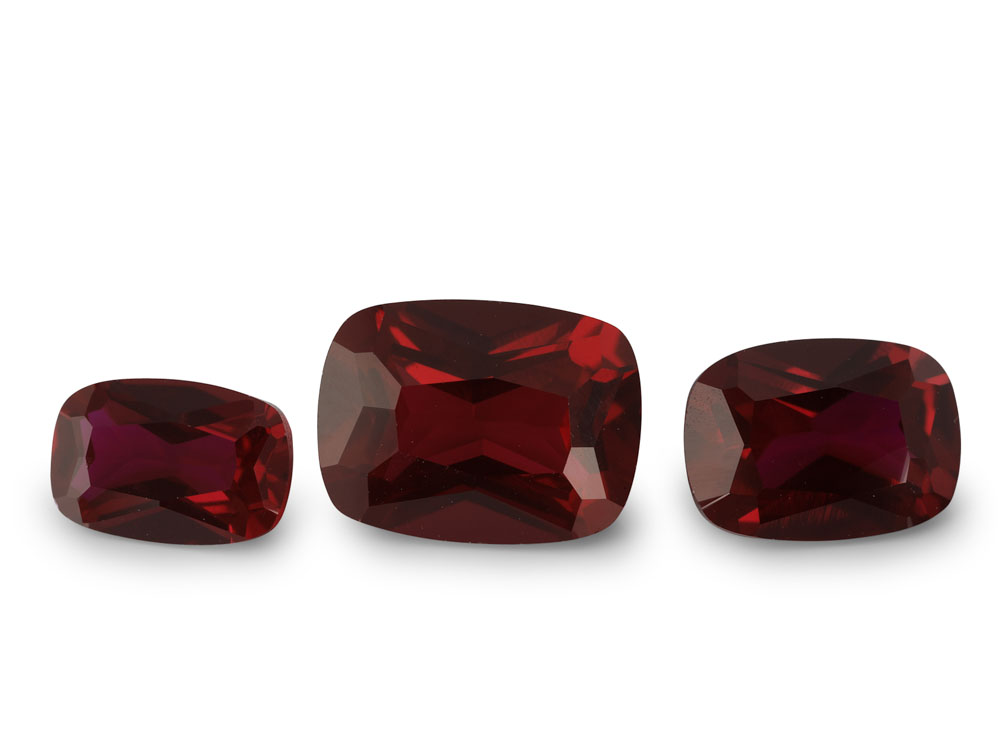 Synthetic Ruby 6x4mm Cushion Dark Red