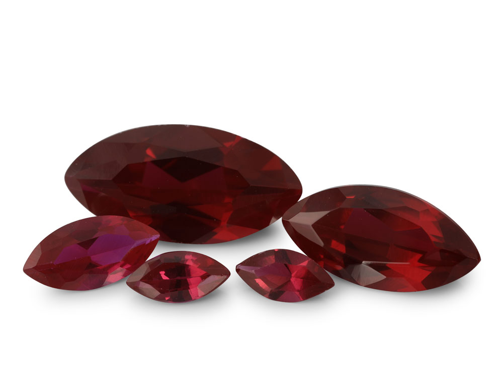 Synthetic Ruby 8x4mm Marquise Dark Red