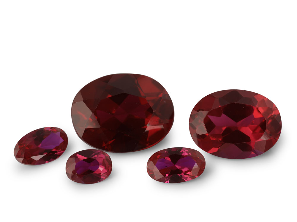 Synthetic Ruby 10x8mm Oval Dark Red