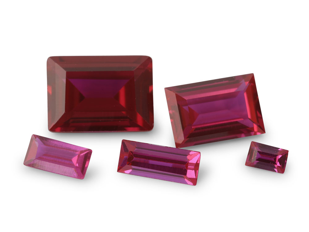 Synthetic Ruby 2.5x1.5mm Baguette Bright Red