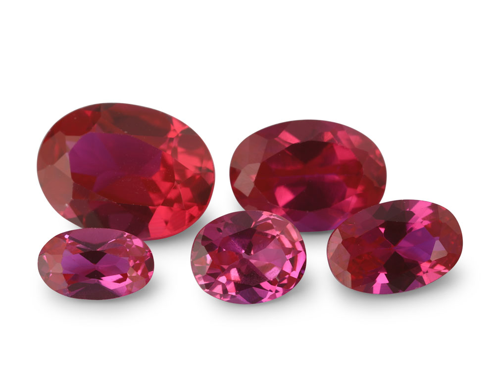 Synthetic Ruby 10x8mm Oval Bright Red