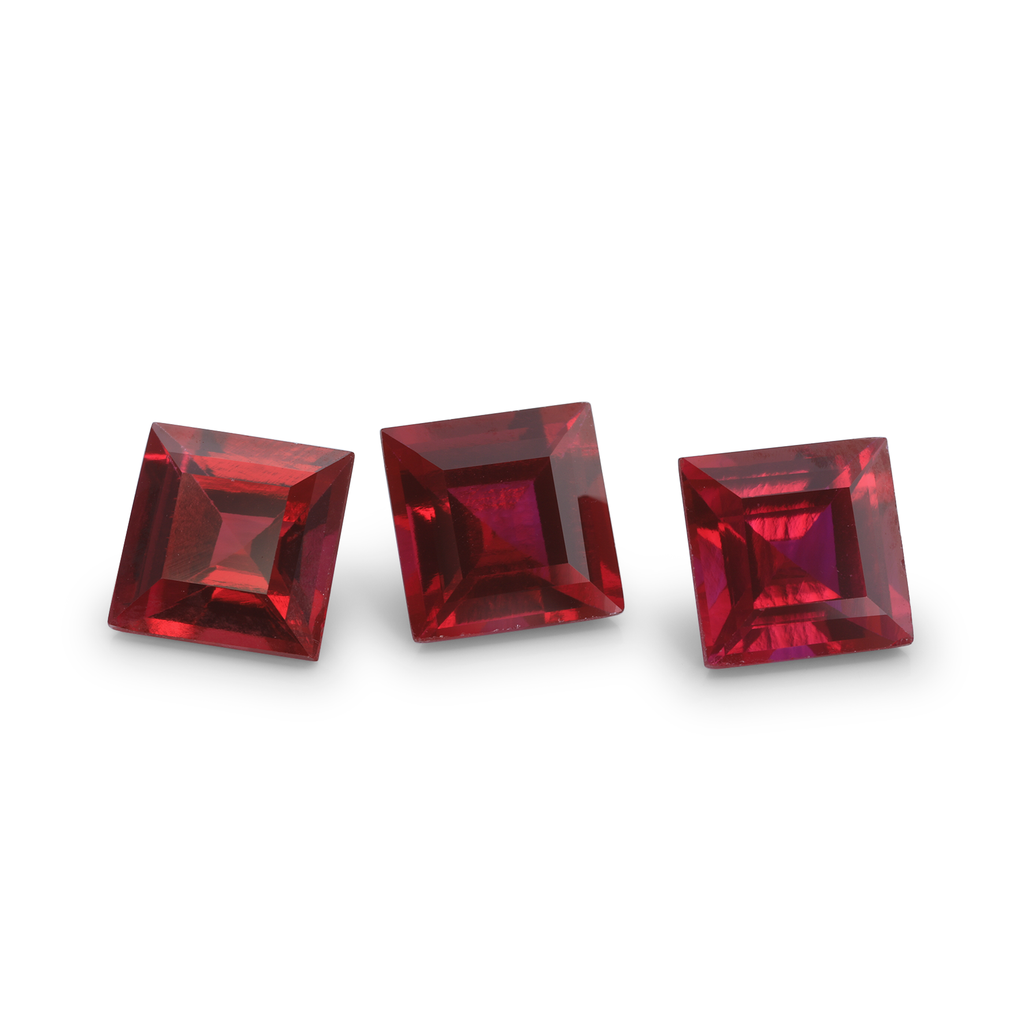 Synthetic Ruby 5.00mm Carre Cut