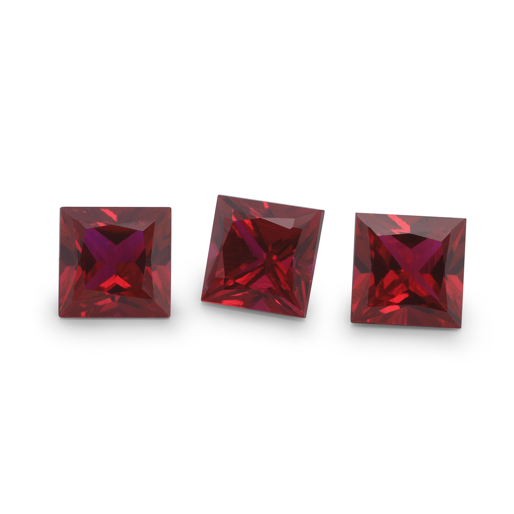 Synthetic Ruby 2.00mm Princess Cut